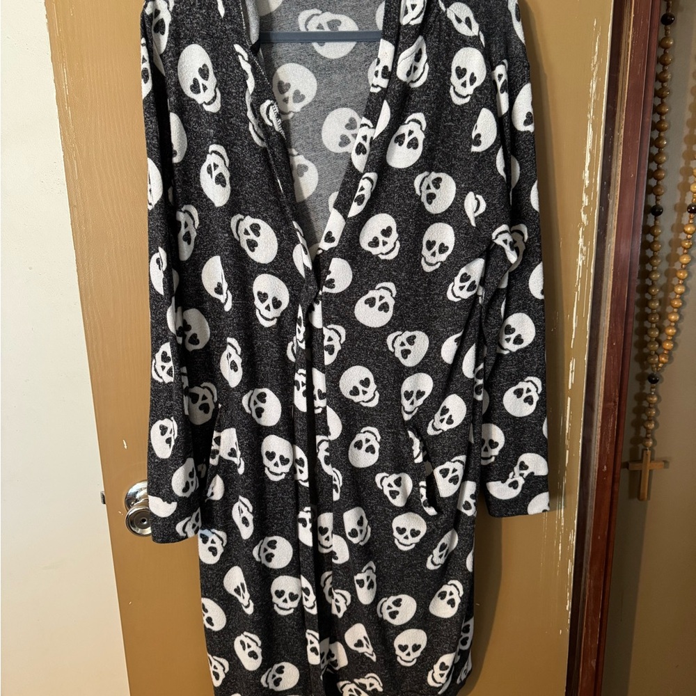 Grey and White Skull Cardigan